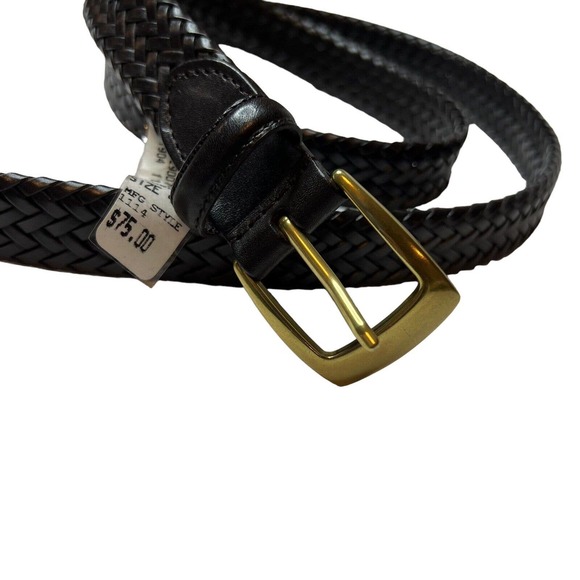 JoS A Bank Dark Brown Woven Belt Size 44 New